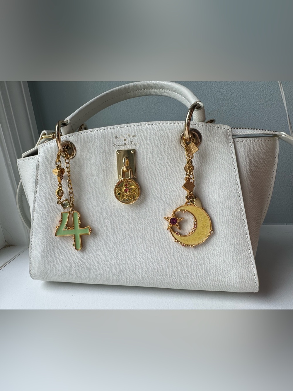 RARE Samantha Vega x Sailor Moon Crystal Star Leather Satchel + 2 Charms